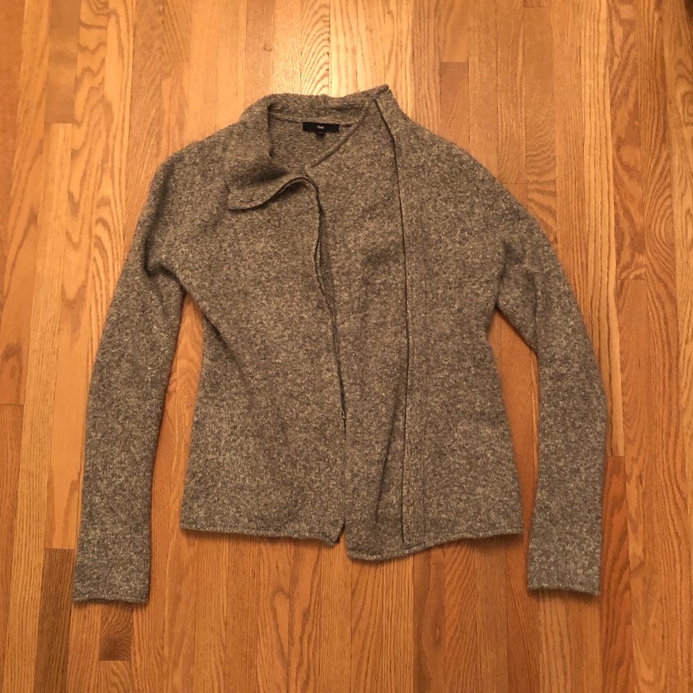 Grey Gap asymmetrical zip sweater